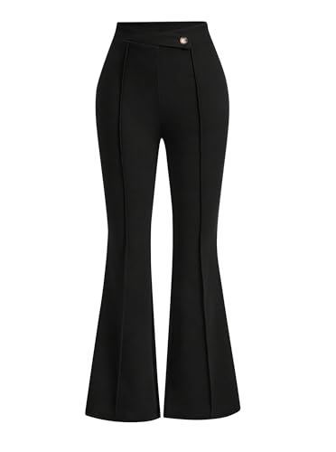 SOFIA'S CHOICE Women Flared Bootcut High Waisted Pants Work Office Business Trousers
