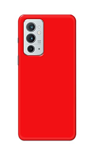 Image of Printed Hard Back Cover Case for OnePlus 9RT 5G Back Cover (Plain Red) -1803