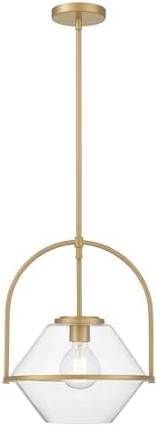 Minka-Lavery 11895-732 Coralyn 13.25" 1-Light Pendant - Legacy Brass with Clear Glass