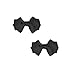 Douqu 8.5cm Bridal Wedding Black Cream Red Nude Blue Pink Wild Ribbon Bow Butterfly Shoe Clips (Black)