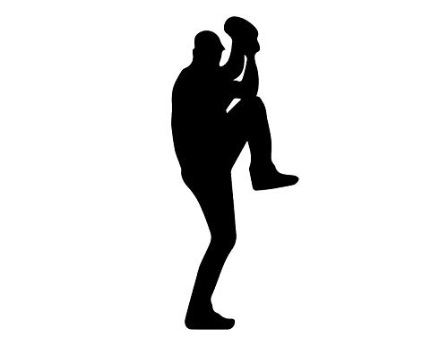 JB Print Magnet Baseball Lefthanded Pitcher in Windup Vinyl