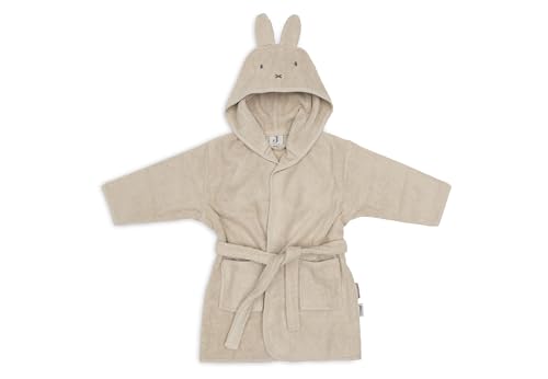 Jollein Albornoz infantil de 1 a 2 años - Miffy, color arena cálido - 100 % algodón - Tejido de rizo - Certificado OEKO-TEX - Con capucha - Albornoz para niñas y niños