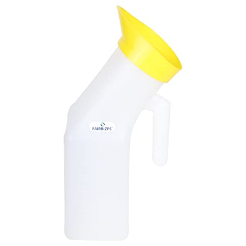 Image of Urinal Pot Portable And Safe Plastic Urine Pot With Cap Urine Bottle for for Urination (1000ml) Pack of 2