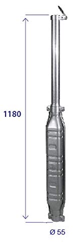 MARMITTA IN ACCIAIO SPECIALE AL TITANIO TUBO DRITTO CON PARAPIOGGIA 1180MM D 55 PER TRATTORI FIAT SAME LANDINI MASSEY FERGUSON