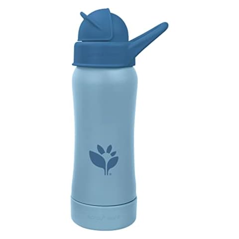 Green Sprouts® Sprout Ware® Straw Bottle 10oz., 6mo+, Plant-Plastic, Platinum-Cured Silicone, Dishwasher Safe, Grows with Baby, Tested for Hormones - Blueberry Cover