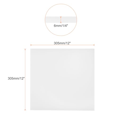 Image of 12 x 12 Inch UHMW Polyethylene Sheets, 1 /4 Inch Thick Ultra High Molecular Weight White Plastic Sheet [for Home, Industrial]