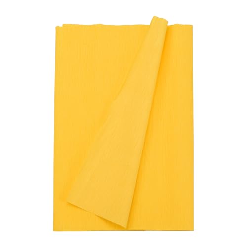 Image of MECCANIXITY Crepe Paper Roll 8.2ft Long 13 Inch Wide for Wedding Ceremony Various Large Festivals Decoration, Apricot Yellow