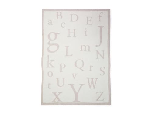 Image of Barefoot Dreams CozyChic ABC Blanket (Stone /Cream)