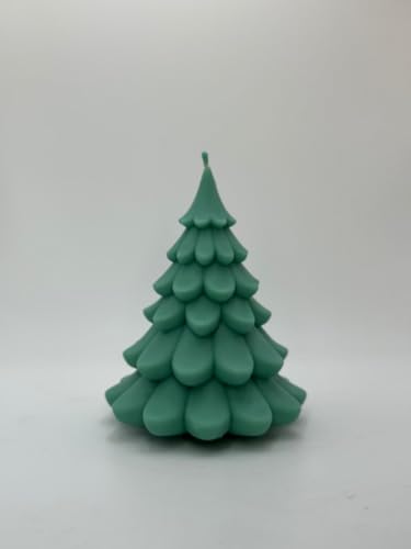 Calé Candles, Vela Decorativa en Forma de Árbol de Navidad, Verde, Cera, Tema Navideño, Decoración Festiva