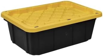 Heavy-Duty 14 Gallon Storage Tote with Black Base and Yellow Lid RX67121