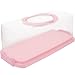 BESTonZON Portable Bread Box Plastic Rectangular Loaf Cake Storage Carrier Dessert Transparent Container Bread Roll Keeper with Lid Handle for Pastries Donuts Buns Baguettes
