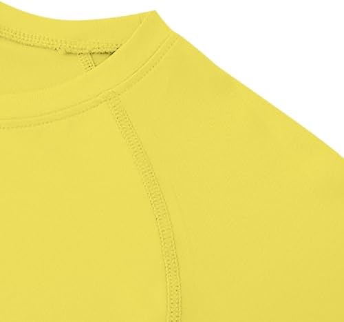 Teen Boys Compression Shirts Youth Long Sleeve Quick Dry Athletic Performance Undershirt (Yellow, 13-14 Years) - 5