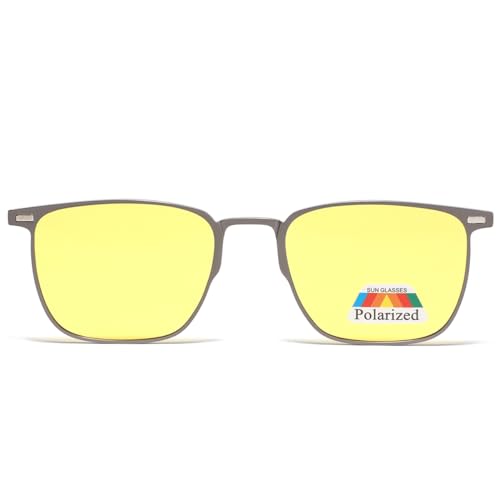 Metal Magnetic Clip On Sunglasses Polarised Yellow Night Vision Sunglasses Multifunctional Driving Glasses3