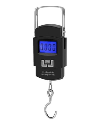 LUDHEP Balance Pesone de Pêche 50 kg, Pèse-bagage numérique, Balance de Peche Numérique Portable Peson, Parfait pour mesurer le poisson, les bagages, la...