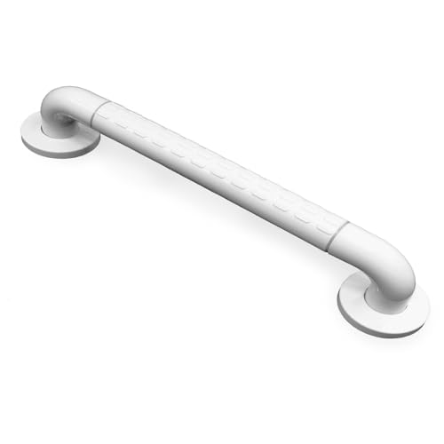 Image of AGEasy (Max Group) Anti Slip Grab Bar (18 inches) | Staniless Steel Grab Rail with Nylon Grip | Heavy Duty Safety Handle for Bathroom /Toilet Handrail for Seniors, Handicap & Pregnant Women
