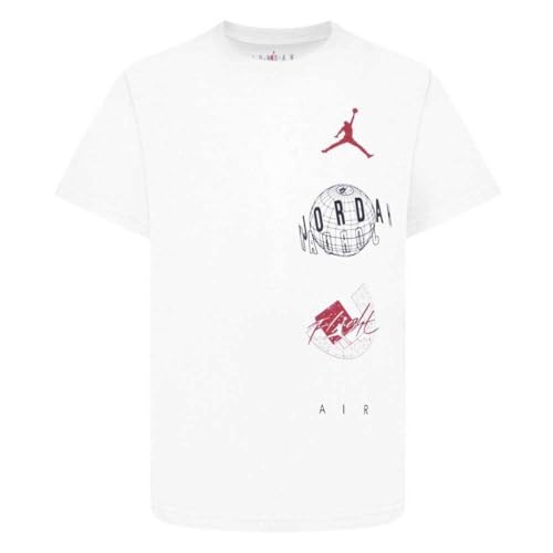Jordan JBD Air Globe SS T-shirt pour garçon, Blanc, XL