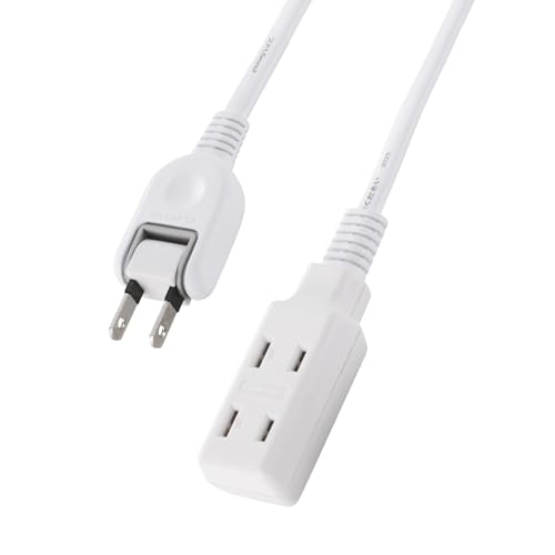 エレコム 電源タップ 延長コード 3個口 1m スイングプラグ 極性対応 (N極対応) PSE技術基準適合 ホワイト ECT-4010WH