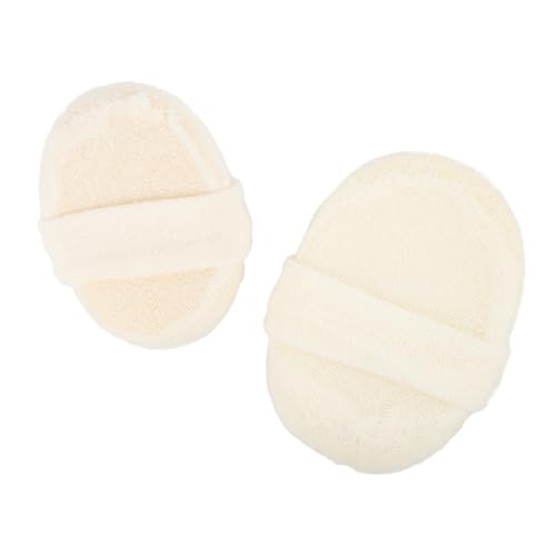 GALPADA 2pcs Comfortable Bath Natural Loofah Back Scrubber Sponges for Exfoliating Arms Legs Chest and Back Safe Material with Elastic Band for Easy Use