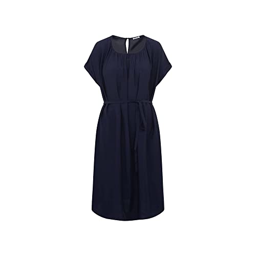 Seidensticker Damen Regular Fit Blusenkleid Kurzarm Kleid, Dunkelblau, 48