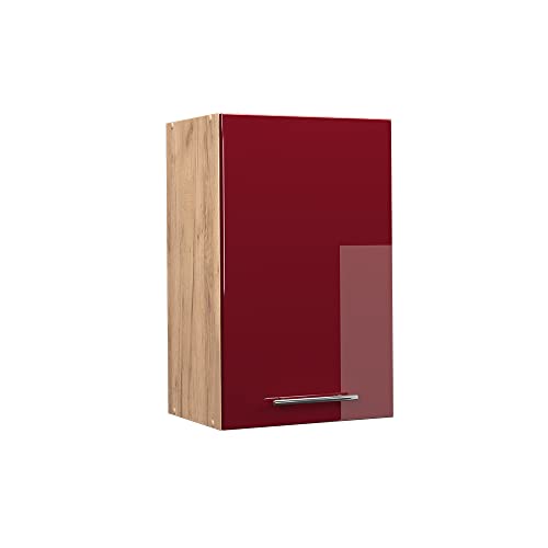 Vicco Elément Haut de Cuisine Fame-Line, Rouge Bordeaux Haute Brillance, 45cm, à Combiner avec d'autres modules de la série Fame-Line