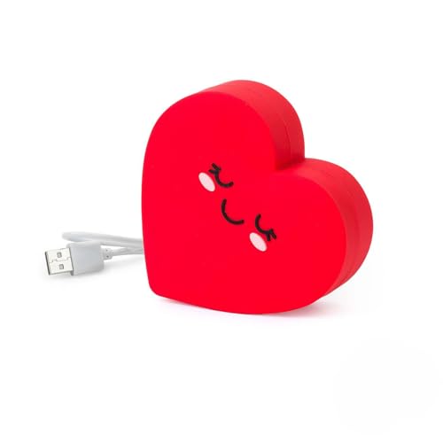 Legami - Caricabatteria Portatile, My Super Power, Batteria Ricaricabile, 8,8x10,6 cm, Tema Heart, Cavo di Ricarica USB/Micro USB per il Power Bank Incluso in 4h, Capacità 4800 mAh