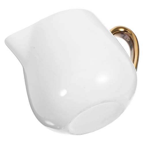 GETAJGHSD Jarra de Leche de Cerámica en Color Claro con Asa, Multiusos para Cafeterías y Postres, Diseño Elegante y Creativo para Servir Leche y Salsas