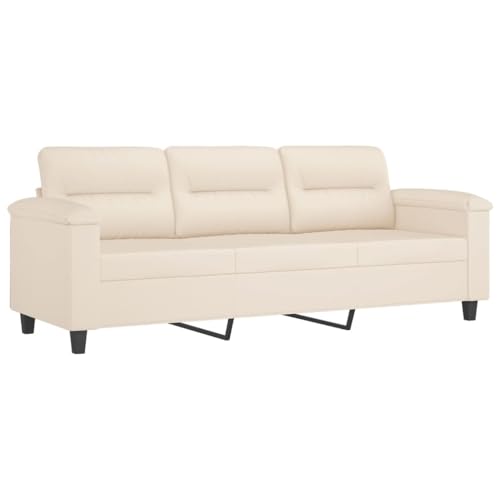 Mimdixy Modernes Sofa Wohnzimmer Couch,4-TLG. Sofagarnitur mit Kissen Beige Mikrofasergewebe – Bild 6
