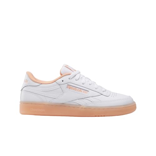 Reebok Women's Club C Revenge Sneaker, White/White/Sunkissed Orange, 10.5