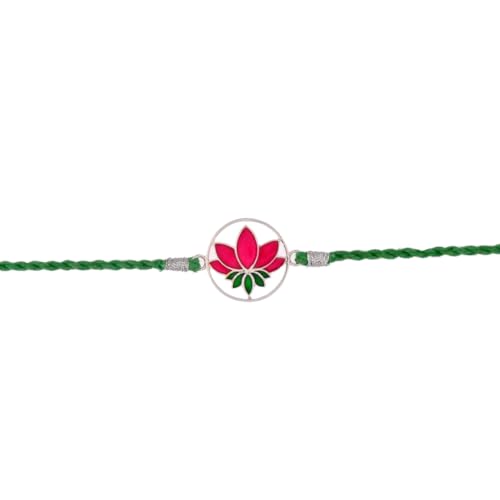 Image of ROOVI Pure 925 Sterling Silver Rakhi for Bhai with Roli Chawal | Chandi Ki Rakhi Original | Krishna Morpankh, Trishul, Ganesh, Ram, Om, Evil Eye, Infinity Rakhi for Brother With Certificate