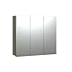 trendteam smart living - PureBliss - Spiegelschrank - Grün - Rillenoptik - 9 Fächern + 6 Einlegeböden - (BxHxT) 90 x 80 x 20cm - mittlere Tür Links und rechts montierbar