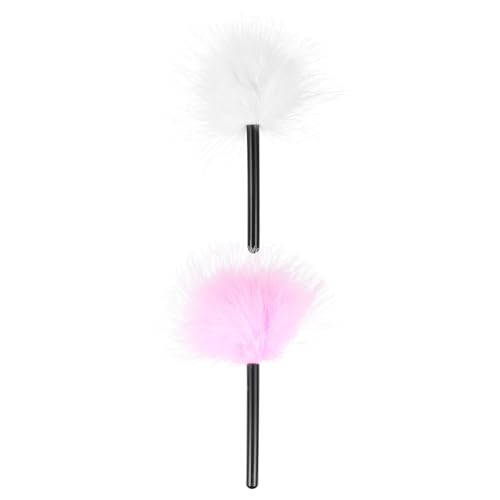 Healifty Borlas de Maquillaje Esponjosas para Polvos Sueltos 2 Piezas 1 Rosa 1 Blanco Suaves y Lavables Aplicadoras para Polvo Facial y Corporal