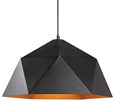 Lustre suspension diamant en fer noir 38cm pour restaurant et salon moderne