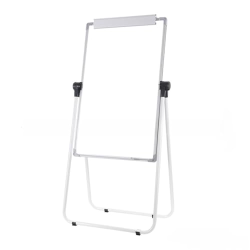 Zvlr 絵画ボード画架立型U型両面磁性ホワイトボードトレーニング板紙掛けオフィス伝言板挟み紙白折りたたみ板昇降スタンドオフィス用品 (ホワイト)