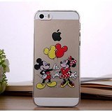for iPhone 5 / 5S - Disney Mickey & Minnie Mouse Apple Logo Clear Transparent Hard Back Protector Case CoverIncludes Free Tempered Glass [Apple iPhone 5/5S Only] (Mickey & Minnie Balloons)