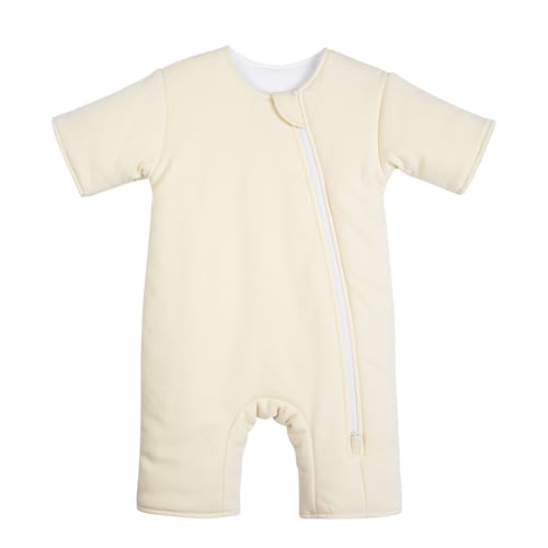 Exzzzllent Baby Transition Sleep Sack 3-6 Months 100% Cotton Warm Thick Transition Swaddles for Newborns Infant Long Sleeve Sleep Sack with Feet Baby Wearable Blanket 2-Way Zipper Easy Diaper Changes