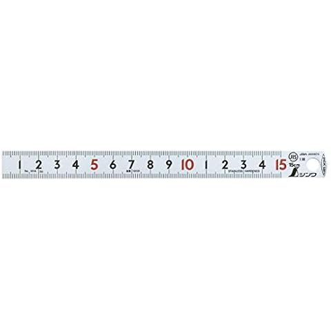 Shinwa Sokutei 13131 Pickup Scale, Silver Display, Top and Bottom Level, 0.04 inch (1 mm) Pitch, 6.9 inches (15 cm), JIS1 Class, Red Numbers Included Cover