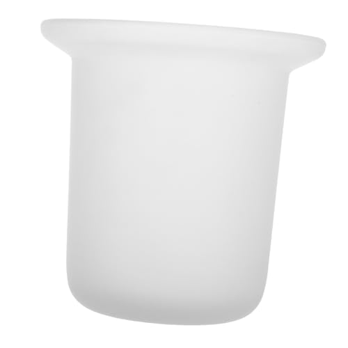 Porte-brosse de toilette en verre dépoli blanc avec support antidérapant chic