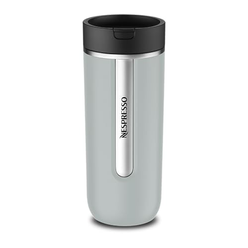 Nespresso Travel Mug Large Smokey Blue 540ml | Thermobecher Kalt & Warm für Kaffee, Tee, Matcha, etc. | Auslaufsicher, spülmaschinenfest | Kaffeebecher to go mit Deckel | Edelstahl Becher