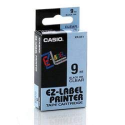 Image of Casio XR-9X-S-DJ /XR-9X1-W-DJ Label Printer Tape (Black Ink Clear) (Pack of 2)