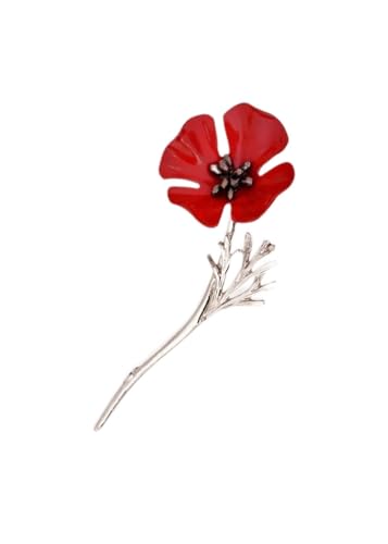 Broche de fleurs de pavot sur une chemise de vêtements pour un look de bureau chic