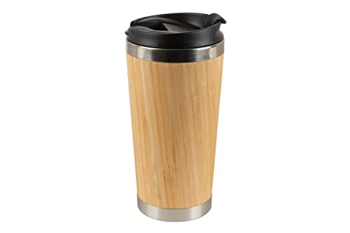Stainless Steel Bamboo Travel Mug - 16 oz