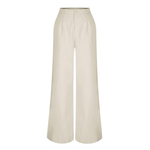 Women's Versatile Flare Pants Spring Solid Straight Leg High Waisted Commuting Suit Pants Wide Leg Trousers4