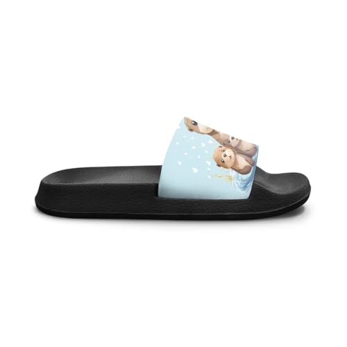 Image of Unisex Slides for Girls Boys Comfortable Slippers Slides Non-slip Shower Shoes House Fashion Thick for Indoor & Outdoor Gifts