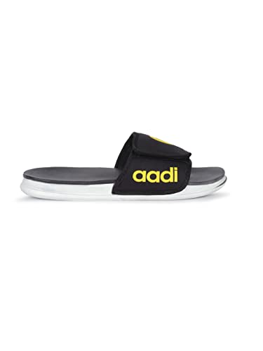 Image of AADI Men's Synthetic Leather Daily Casual Sliders /Flip Flop & Slippers