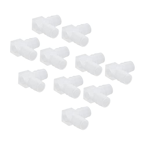 10Pcs 90 Degree Elbow Hose Barb Plastic Fitting Adapter for Aquarium and Laboratory - PE Material with Scratch for Silicone and Pump Tubing - Equal Barbed Joint (4mm) (6mm) (8mm) (10mm)