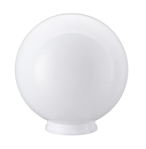 Image of Aspen Creative 28002-41, 8 inch White Acrylic Replacement Lamp Post Globe with 3-3 /4 inch Fitter Neck