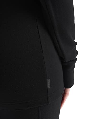 Icebreaker Merino Women's Standard Quantum Iii Long Sleeve Wool Athletic Full Zip Sweater, Black, X-Small #TOP5