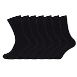 ARG 6 Pairs Ladies Loose Top Non Elastic Cotton Socks Comfort Fit Diabetic Socks Swollen Feet Oedema Poor Circulation women’s, For Wide Feet UK 4-8 (Cotton, BLACK)