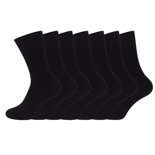 ARG 6 Pairs Ladies Loose Top Non Elastic Cotton Socks Comfort Fit Diabetic Socks Swollen Feet Oedema Poor Circulation women’s, For Wide Feet UK 4-8 (Cotton, BLACK)