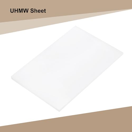 Image of MECCANIXITY UHMW Sheets, Hard Ultra High Molecular Weight Polyethylene Sheets Plastic Sheet, 10 inch x 12 inch x 5 inch, White